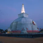 Ruwanwelisaya stupa in Anuradhapura at dusk, Sri Lanka